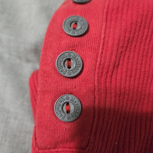 Marlboro Thermal Henley Shirt Mens Large Heavyweight 90s Metal Button Waffle VTG - Picture 5 of 5